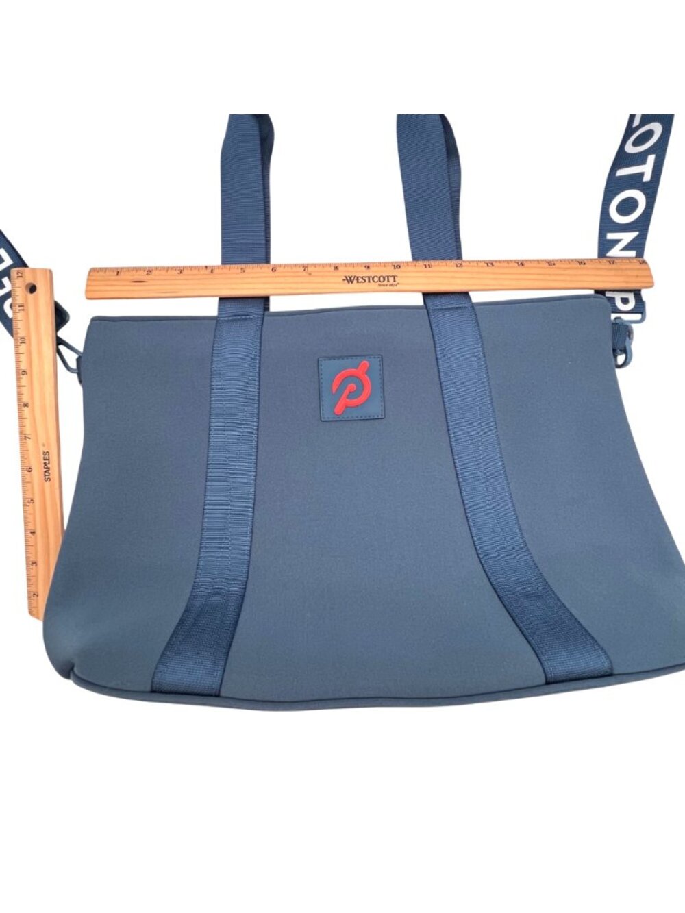Peloton Blue Gym Bag Tote With Adjustable Strap & Zipper Closure & Inner Pocket - Picture 11 of 12